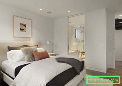 awesome-clean-bianco-camera da letto-decorazione-con-natura-legno-cassetto e vetro-round-letto-tavola-anche-legno-pavimenti-fresco-e-trendy-bianco-camera da letto-smart-design
