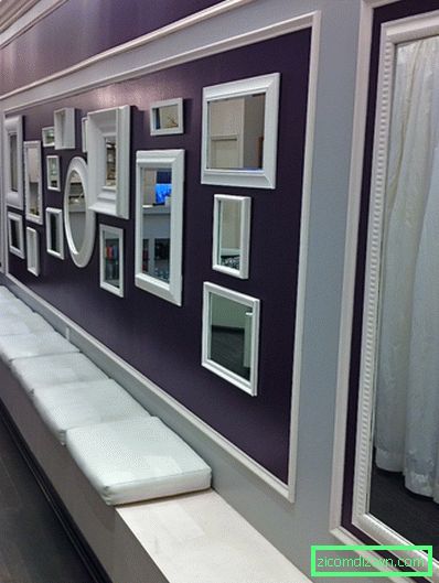 beautiful-unique-mirrors-design-with-beauty-shop-corridoio-mirrors-decor-combined-rounded-square-white-framed-mirrors-on-purple-walls-for-how-to-decorate-mirrors-ideas-how-to-decorate-mirrors-home-decor
